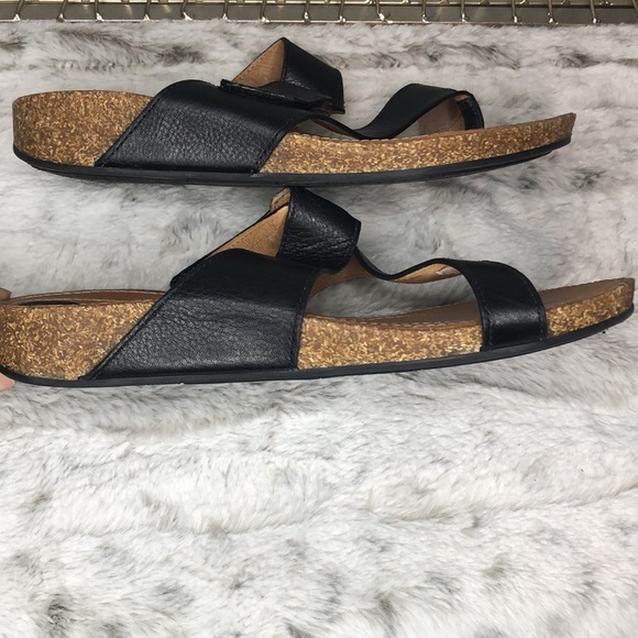 Nurture Black Leather Camdenn Comfort Sandal 8 - Picture 11 of 12